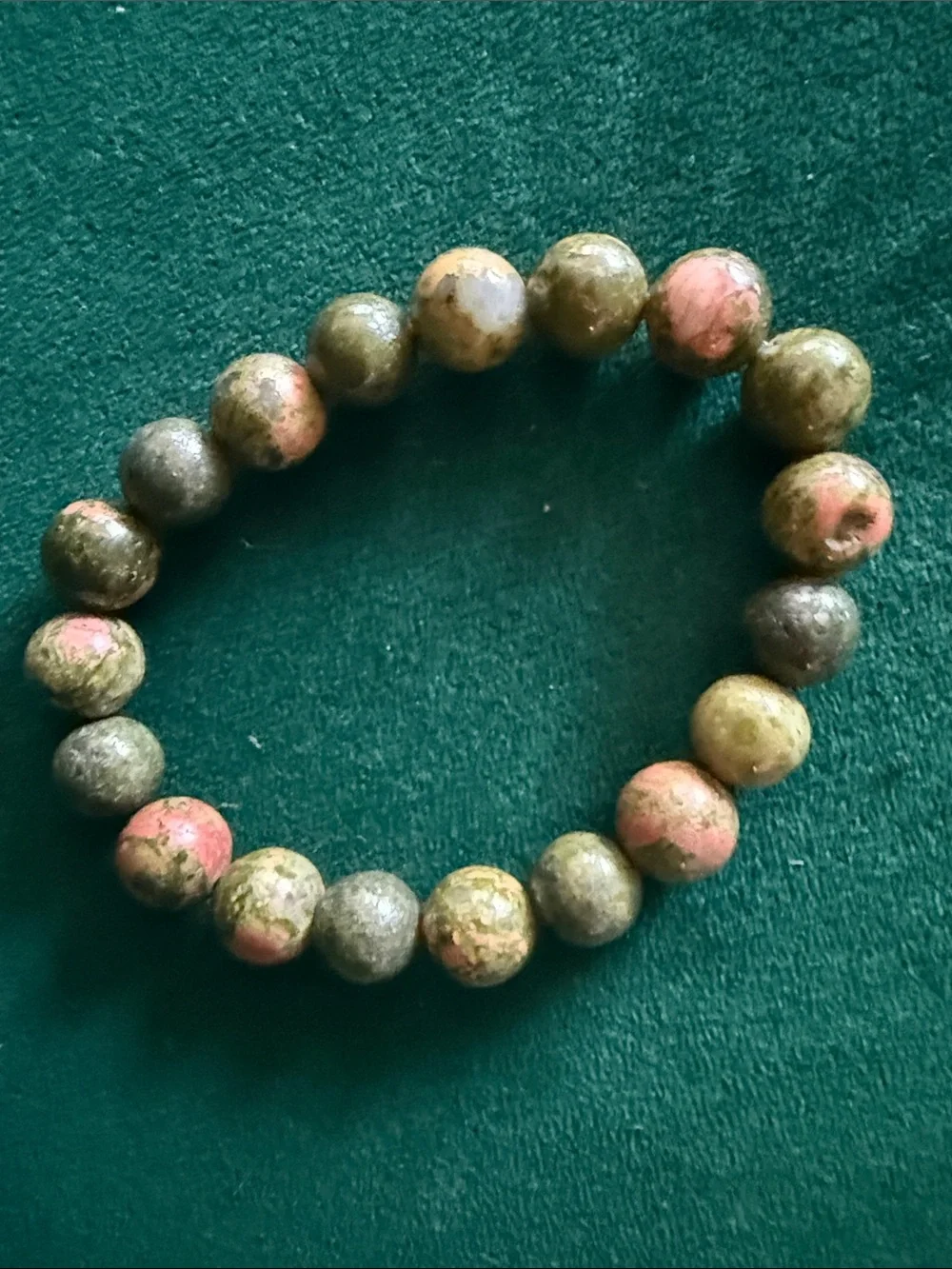 Natural Multicolor Stone Beaded Stretch Bracelet - Green Stretch Bracelet